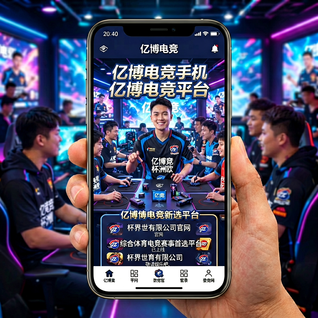 亿博电竞手机APP界面，展示移动端电竞观赛体验